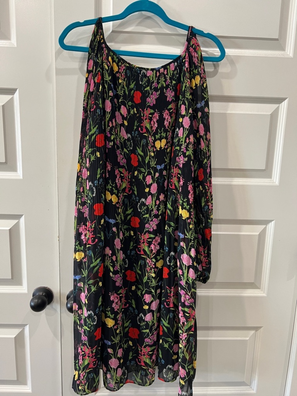 INC International Concepts Black Floral Long Sleeve Dress